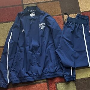 Adidas Navy Men's Woven Jacket/Pant Combo Size Large - Kansas City Basketball